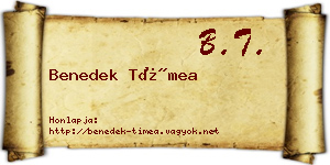 Benedek Tímea névjegykártya