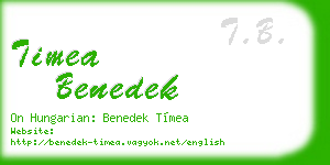 timea benedek business card